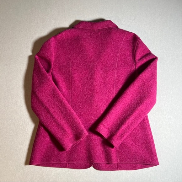 Lands End 100% Wool Soft Unlined Coat Blazer in Hot Pink Fuchsia, Size 18 - Picture 2 of 8